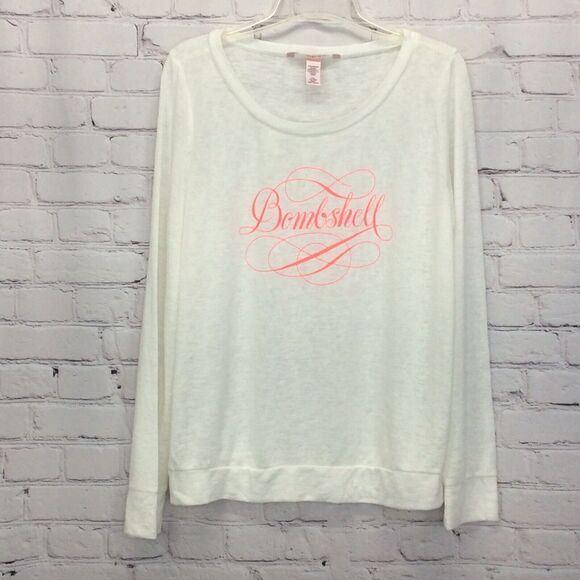 Victoria's Secret Top Women’s Size Lg Pullover “BOMBSHELL” Burnout Lightweight - Picture 5 of 7